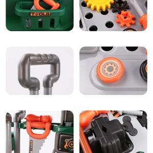 Banc de lucru jucarie Rovo 952, cu unelte si accesorii, 35 piese - Img 4