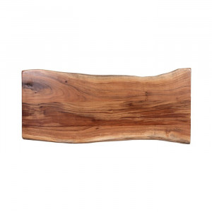 Bancă din lemn Montrose, maro/negru, 46 x 122 x 36 cm - Img 4