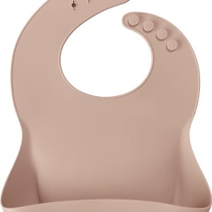 Baveta Basic Bib Minikoioi, 100% Premium Silicone â€“ Bubble Beige - Img 1