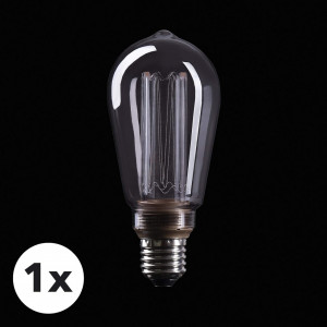 Bec decorativ LED E27 CROWN, sticla fumurie 3,5W, 230V, lumina alb cald, 14,2 x 6,4 cm - Img 7