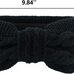 Bentita tricotata de iarna pentru femei, textil, negru, 25 x 10,2 cm