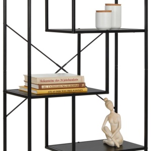 Biblioteca Matea, metal, negru, 77x185x33.2 cm - Img 2