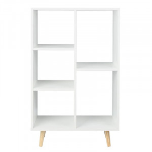 Biblioteca Thor, MDF, alb/natur, 60 x 30 x 95 cm