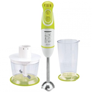 Blender de mana Heinner Charm HB-600GR, Putere 600W, 5 viteze, Functie Turbo, Tel, Tocator, Alb/Verde