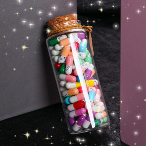 Borcan cu 100 de capsule cu mesaje de iubire Amycute, sticla/plastic/hartie, multicolor, - Img 3