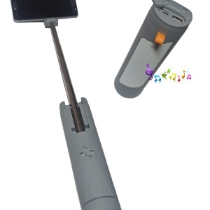 Boxa portabila bluetooth de 5W, cu Selfie stick 4 in 1, lanterna si power bank de 5200 mAh, porturi micro SD si USB