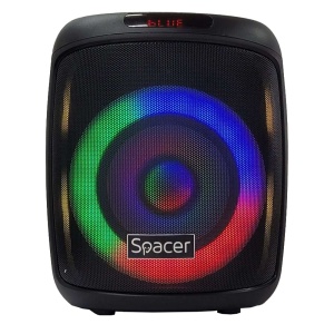 Boxa portabila Spacer Bear, karaoke, iluminare RGB, 40W