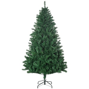 Brad artificial de Craciun Homcom, plastic/metal, verde/negru, 102 x 180 cm