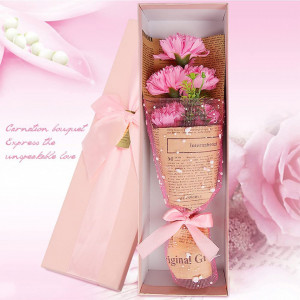 Buchet de flori artificiale ZoneYan, roz, sapun/plastic, 33 x 8 x 5 cm - Img 4