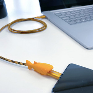 Cablu cu incarcare rapida USB tip C iWotto, portocaliu, nailon, 1 m - Img 6