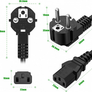 Cablu de alimentare pentru PC Mellbree, negru, 2 m - Img 7