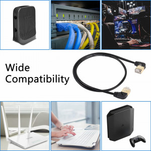 Cablu Ethernet masculin CAT8 la 90 de grade SinLoon, 40 Gbps, 2000 MHz, de la stanga la dreapta, 50 cm - Img 2