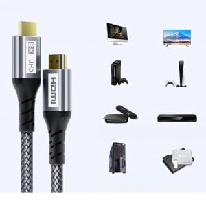 Cablu HDMI 2.1 de inalta viteza Gardien, 8K, compatibil cu Xbox PS5 TV, 3 m