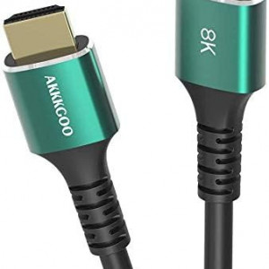 Cablu HDMI 2,2 AKKKGOO, 8K, negru/verde, 1 m 