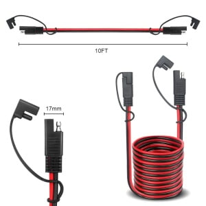 Cablu prelungitor SAE la SAE 16AWG Paekq, cupru/PVC, rosu/negru, 3 m