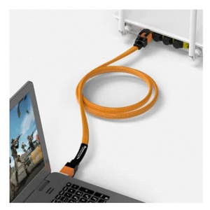 Cablu retea Ofnpftth CAT7,1 0Gbps/600MHz nailon, portocaliu, 5 m