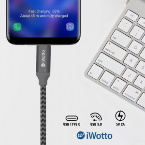 Cablu USB tip C Iwotto, USB 3.0, gri, 1 m - Img 5