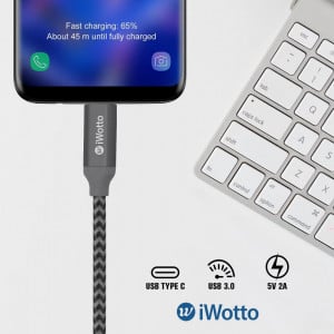 Cablu USB tip C Iwotto, USB 3.0, gri, 1 m - Img 7