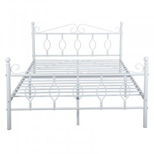 Cadru de pat Belle din metal, alb, 95cm H x 144cm W x 199cm L