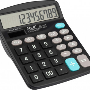 Calculator solar cu 12 cifre KINPLE ABS/plastic, negru, 140 x 120 mm - Img 1