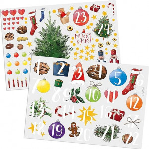 Calendar de Advent Livaia 2022 DIY cu 24 de pungi, autocolante decorative si numere 