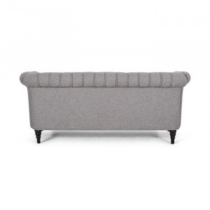 Canapea Chesterfield, gri, 75 x 184 x 76 cm - Img 2