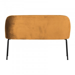 Canapea cu doua locuri Vogue, catifea, galben/mustar, 110 x 68 x 65 cm 