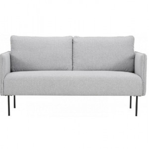 Canapea Ramira, două locuri, țesătură, gri deschis, 151 cm x 79 cm x 76 cm - Img 1