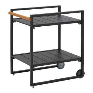 Cărucior de servire Riccardo gri închis metal/polilemn, 78/75/25 cm - Img 4