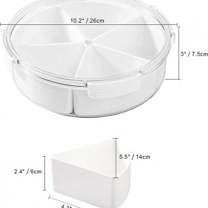 Caserola cu 5 compartimente Shopwithgreen, polipropilena, alb/transparent, 26 x 7,5 cm - Img 6