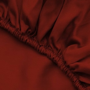 Cearsaf de pat cu elastic, bumbac 100%, 150x200+30 cm, rosu inchis - Verificat A · Re-Bloom - Img 2