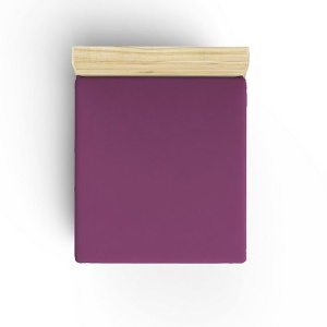 Cearsaf de pat cu elastic Premium Ranforce, bumbac 100%, 140x190+30 cm, violet - Verificat A · Re-Bloom