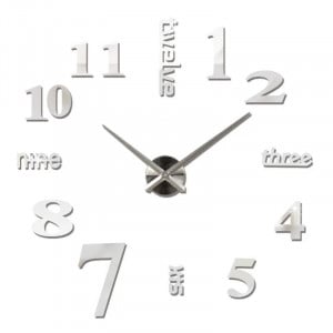 Ceas de perete Timelike, metal/plastic, argintiu, 80 cm