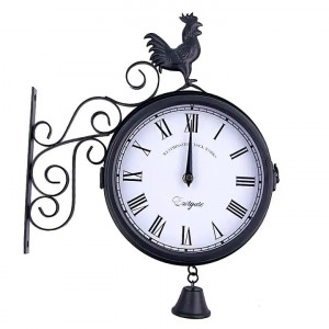 Ceas de perete vintage Rosalind Wheeler, metal/sticla, negru