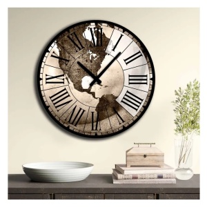Ceas decorativ de perete MDF, 50x50 cm, multicolor - Verificat A · Re-Bloom