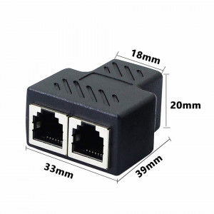 Conector Splitter RJ11SinLoon, plastic, negru, 39 x 33 x 20 x 18 mm - Img 5