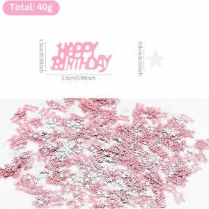 Confetti "HAPPY BIRTHDAY" Hileyu, roz, plastic, 40 g - Img 7