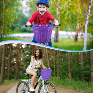 Cos de bicicleta pentru copii EUBSWA, plastic, mov, 21 x 16 x 16 cm 