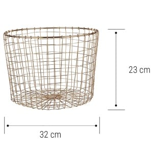 Cos de depozitare Grid, metal, auriu, 32 x 23 cm