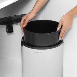 Cos de gunoi Brabantia, otel inoxidabil/plastic, alb/negru, 15 L