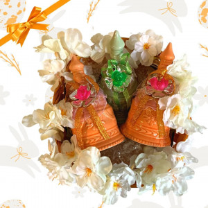 Cos decorativ pentru Paste Naramaki, multicolor, ceramica/lemn, 14 cm