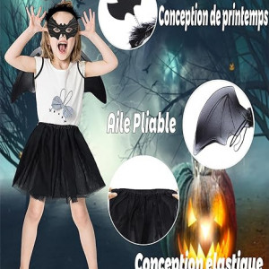 Costum de Halloween pentru fetite, negru ,textil 