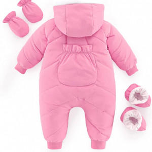 Costum pentru bebelusi cu manusi si papuci Balipig, poliester, roz, 6-9 luni - Img 7