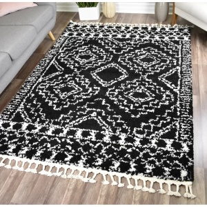 Covor CosmoLiving, textil, alb/negru, 200 x 290 cm