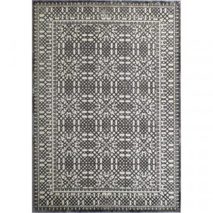 Covor CosmoLiving, textil, gri/alb, 80 x 150 cm