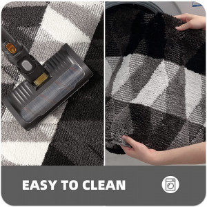 Covor de intrare Color&Geometry, poliester, gri/negru/alb, 50 x 80 cm