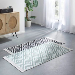 Covor țesut manual Inaya, antracit/alb, aprox. 120x170cm - Img 3