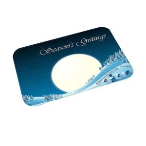 Covoras de baie absorbant Anyingkai, alb/albastru, textil, 40 x 60 cm