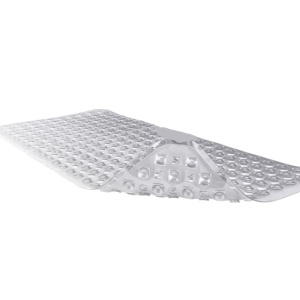 Covoras de baie antiaderent Waveliv, silicon, transparent, 88 x 44 cm