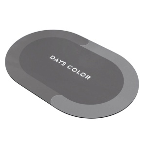 Covoras de baie OKYWILL, tesatura/spuma/cauciuc, gri/negru, 50 X 70 cm